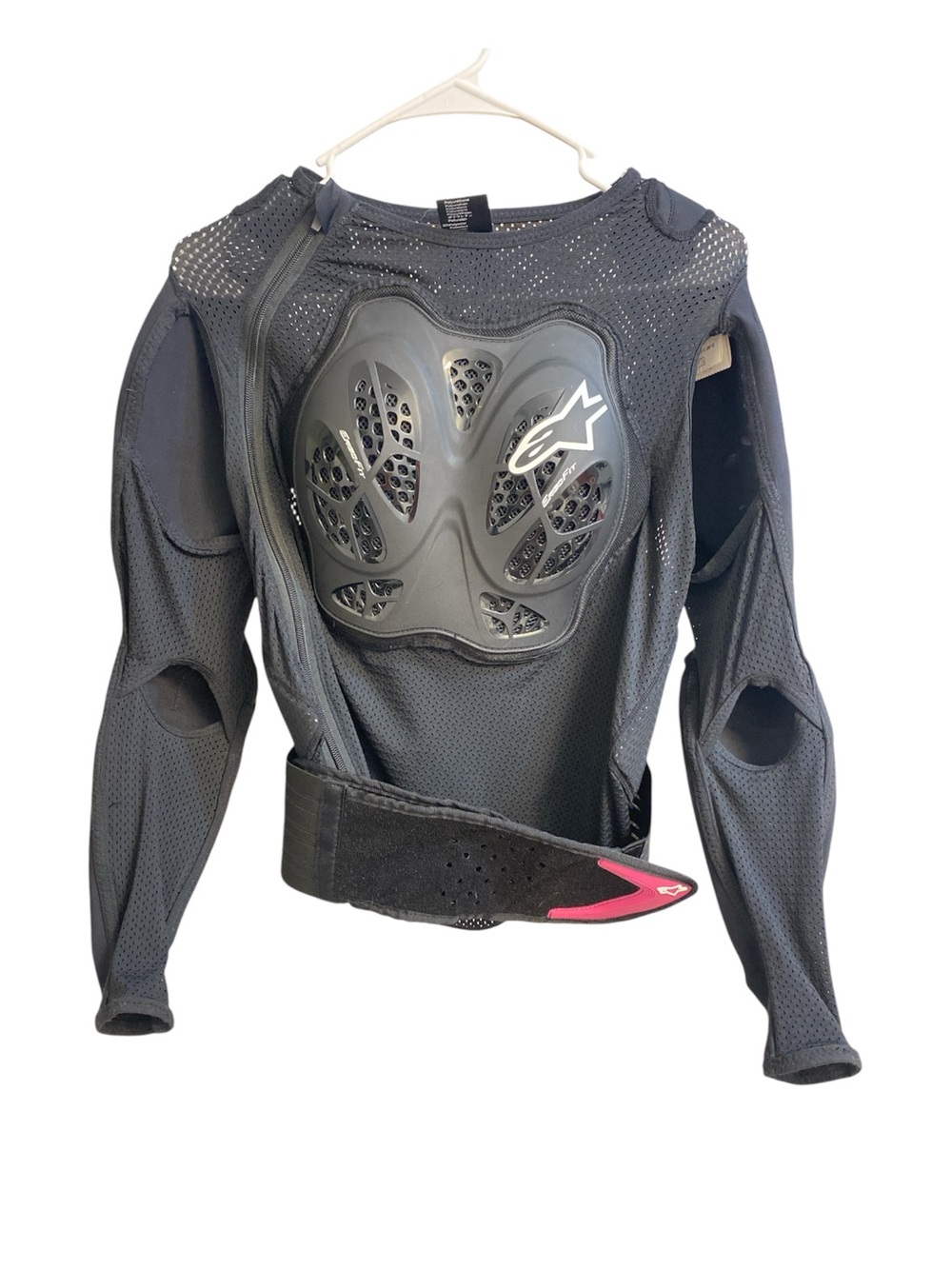Alpinestars Black Mesh Protective Armor Jacket with Pink Waist Detail